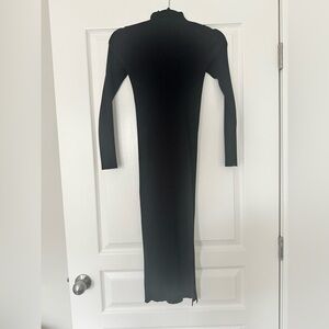 Vici Newtown Mock Neck Knit Midi Dress - Black SMALL